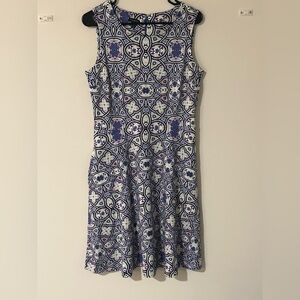 Talbots Women’s Floral Aline Dress With Pockets Size M